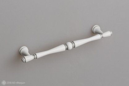 FS195 Мебельная ручка-скоба, 128 мм, серебро прованс с белой матовой патиной