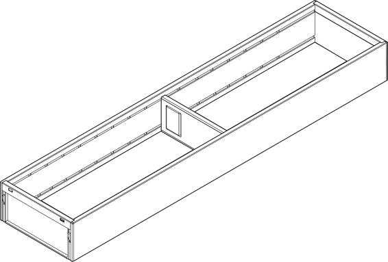 AMBIA-LINE рама для LEGRABOX стандартный ящик, НД=500 мм, ширина=118 мм, дуб "Бардолино"/белый шелк