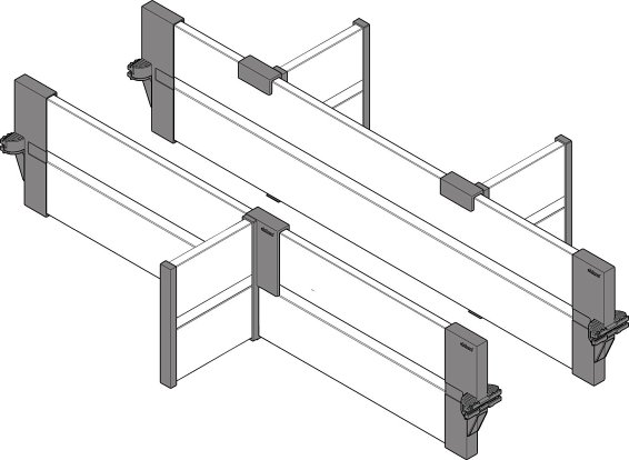 ORGA-LINE для TBX intivo, поперечные разделители 600/500мм, бел., к-т