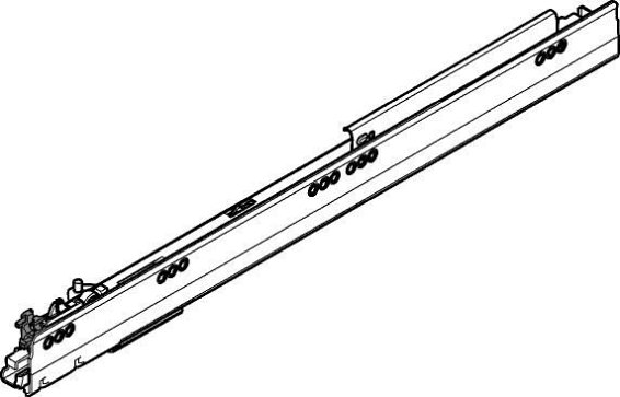 TANDEMBOX Tip-On, Направляющие 50кг, 500мм, прав.