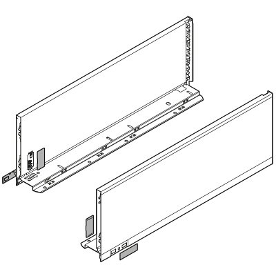 Комплект царг LEGRABOX pure, высота C (177,0 мм), НД=350 мм, серый орион
