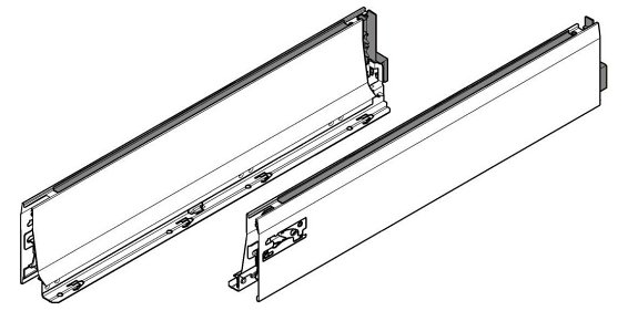 TANDEMBOX, царга L 101/450мм, нерж., кмп.