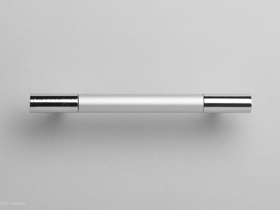 RS055 мебельная ручка-скоба 96 мм хром полированый со вставкой сатиновый хром