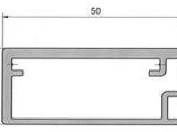 Рамочный профиль 50 мм, анодированный, черный, 5 м.