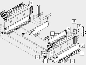 Ящик под мойку TANDEMBOX antaro (224х500), под саморезы, сер.