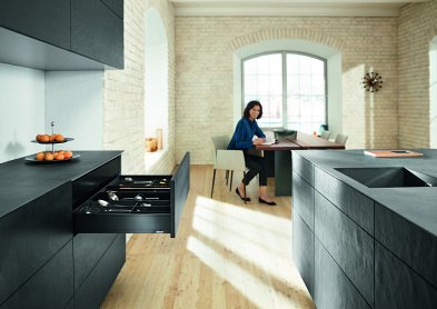 Ящик LEGRABOX pure (высота N 66,5, глубина 500 мм), для тонких фасадов, терра-черный