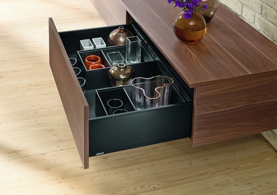 Ящик LEGRABOX pure (высота C 177, глубина 500 мм), для тонких фасадов, терра-черный
